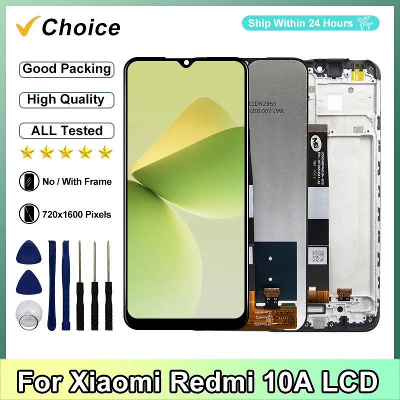 Choice 6.53" IPS LCD For Xiaomi Redmi 10A Display Touch Screen Digitizer Assembly For Redmi 10A LCD 220233L2C Replacement Parts