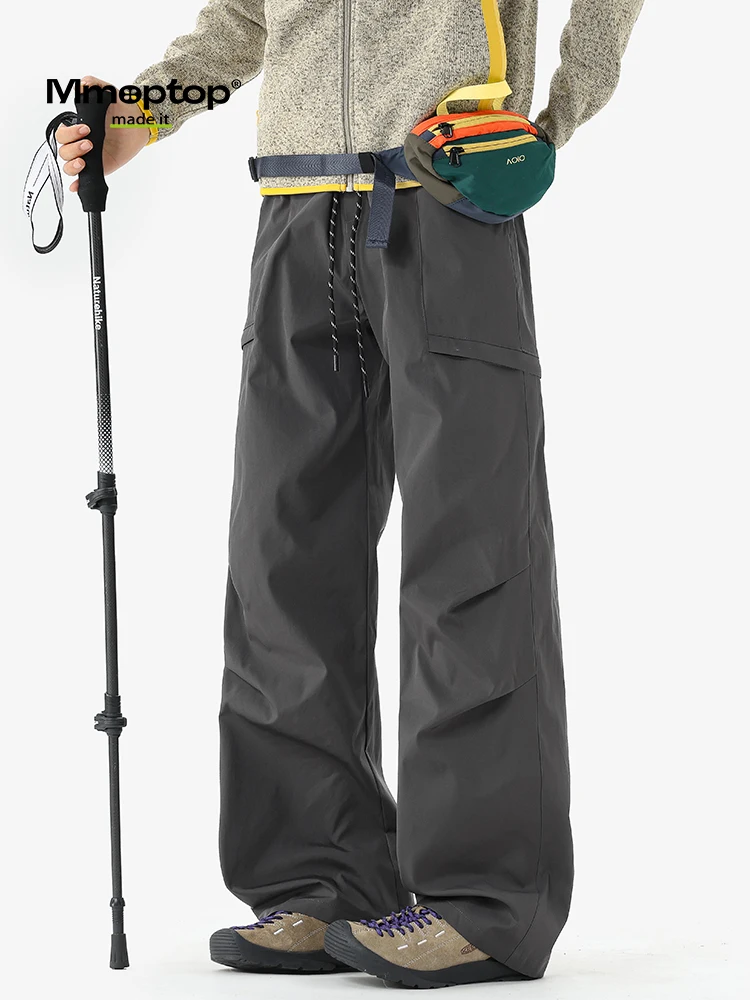 

Мужские повседневные водонепроницаемые рабочие брюки MMOPTOP, серые, свободного кроя, прямые, модные, для весеннего отдыха