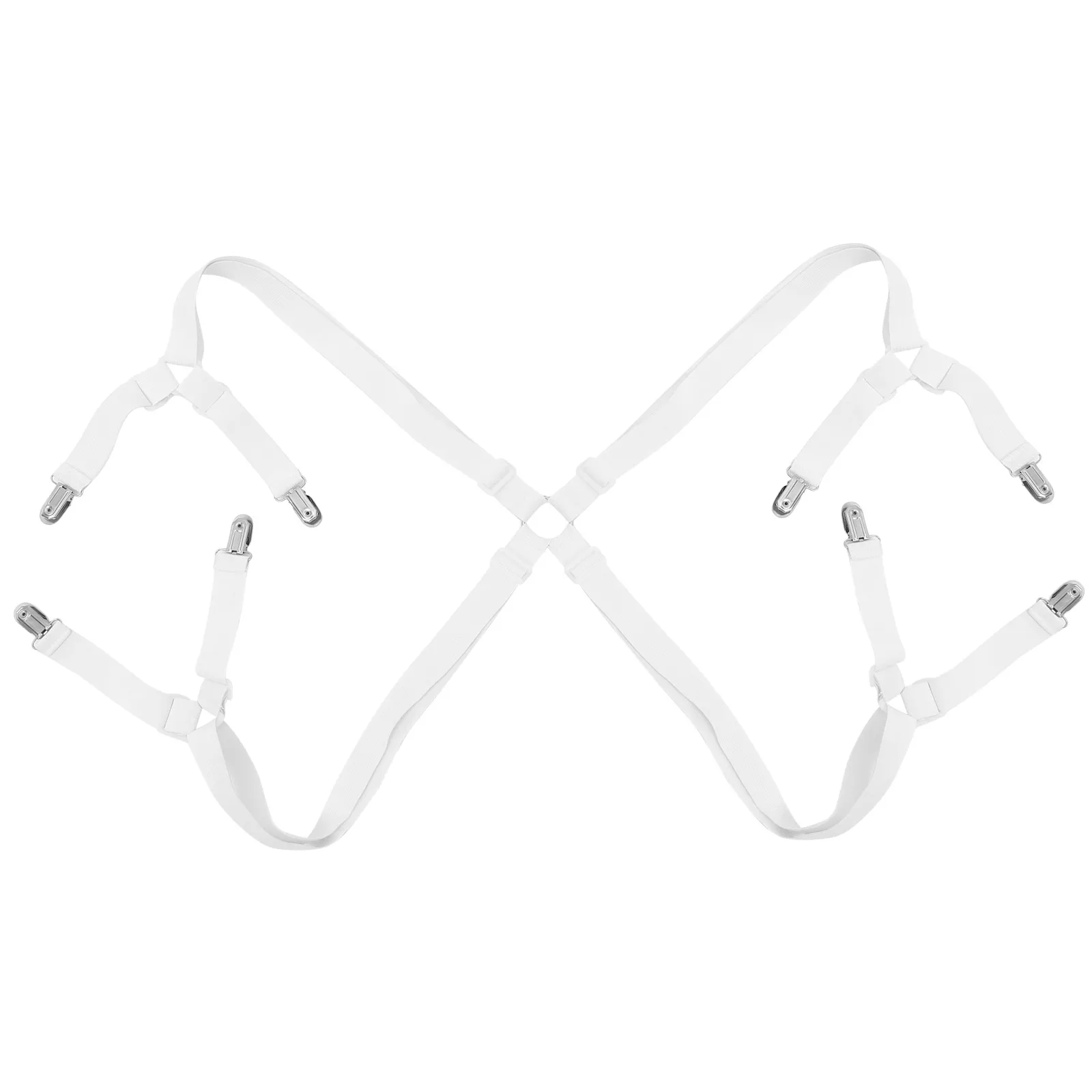 

Sheet Clip Adjustable Elastic Straps Duvet Holder Bedspread Suspenders Triangle Design Plastic Clenching System