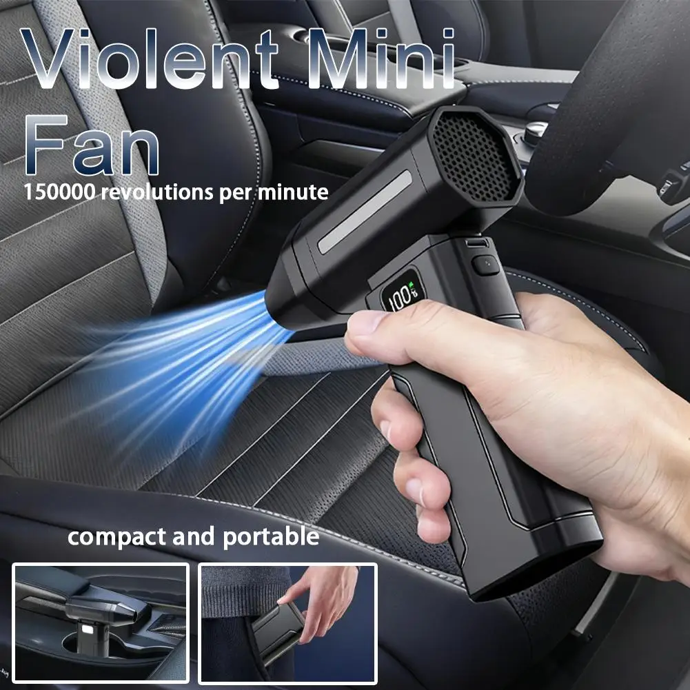 Ventilador Turbo Jet sin Escobillas de 150000 RPM, Potente Soplador de Aire Eléctrico, Aspiradora de Polvo Portátil, Ventilador de Alta Potencia