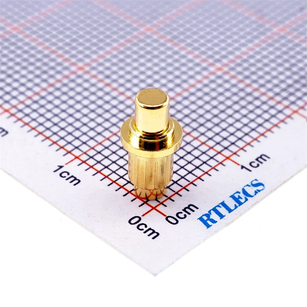 2 Pcs Gold Plated 3u Stroke 2.5mm 5.5x10.6 mm Probe 20 Amps PogoPin Low Voltage 12V M3228 20A High Current Pogo Pin Connector