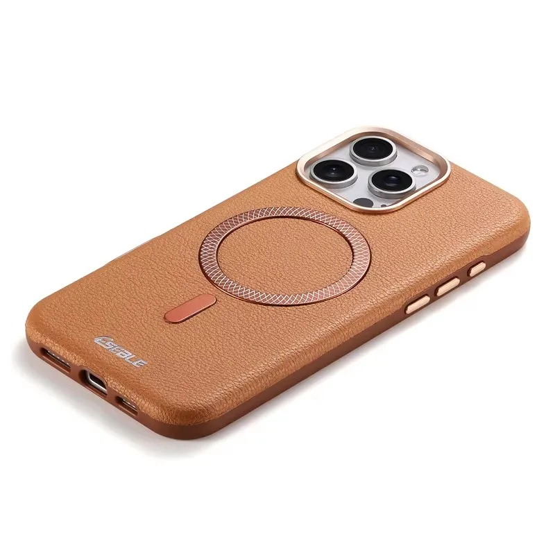 Luxury PU Leather Magnetic For Magsafe Phone Case For iPhone 13 14 15 16 17 Pro Max 16 Plus wireless charging shockproof Cover