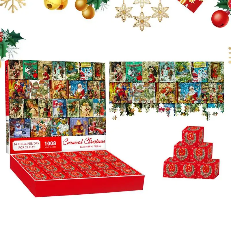 

Christmas Advent Calendar Puzzle 2024 Christmas Vintage Postcard Puzzles Countdown Calendar 24 Days Jigsaw Puzzles Christmas