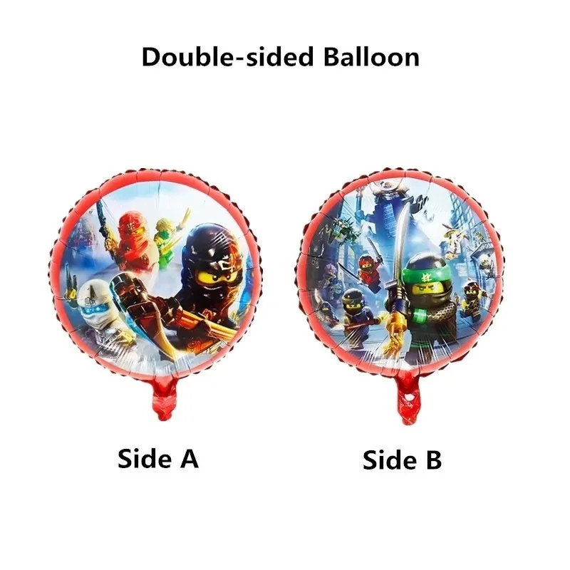 2 runde Ninja-Folienballons, Aluminium-Heliumballons für Kindergeburtstagsfeiern, Dekorationen und Zubehör – Detail 3