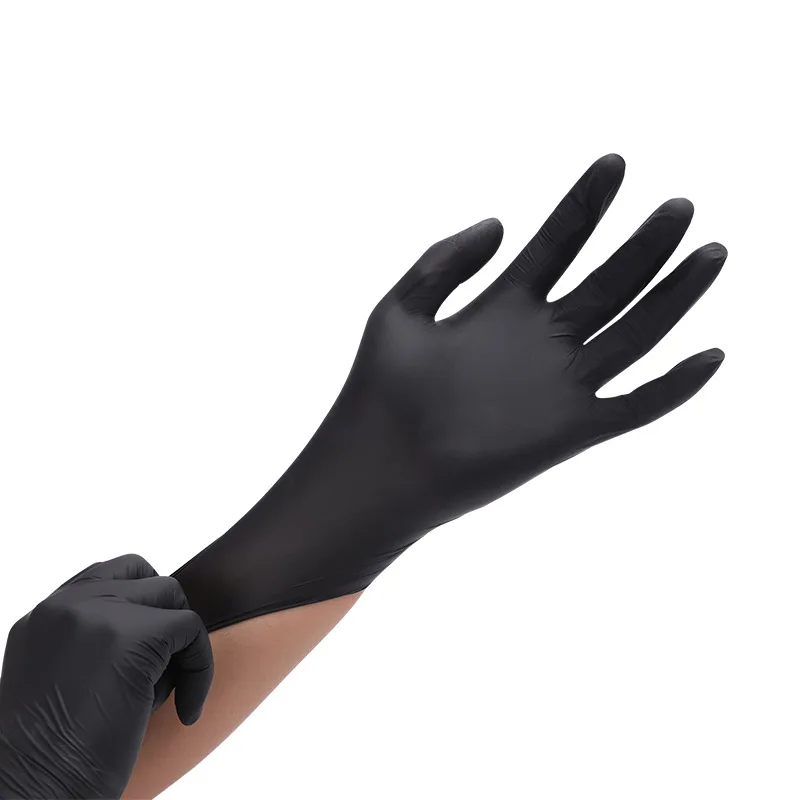 Guantes de goma negros resistentes al agua, accesorios de peluquería profesional, color de cabello, productos de limpieza