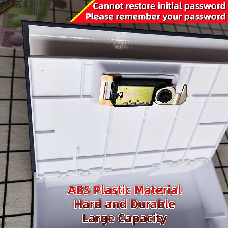 # M طالب هدية قاموس صندوق الأمان الصغير كتاب قفل بكلمة مرور مخفية ، عملة البنك بطاقة مجوهرات مذكرات خاصة ABS صندوق تخزين خزانة