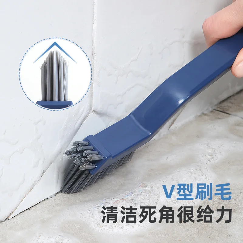 Grout Brush 3 In 1 V Shaped Hard Bristle Plastic Gap Cleaning Brush For Bathroom Tile Toilet Floor Dead Corner Cleaning
