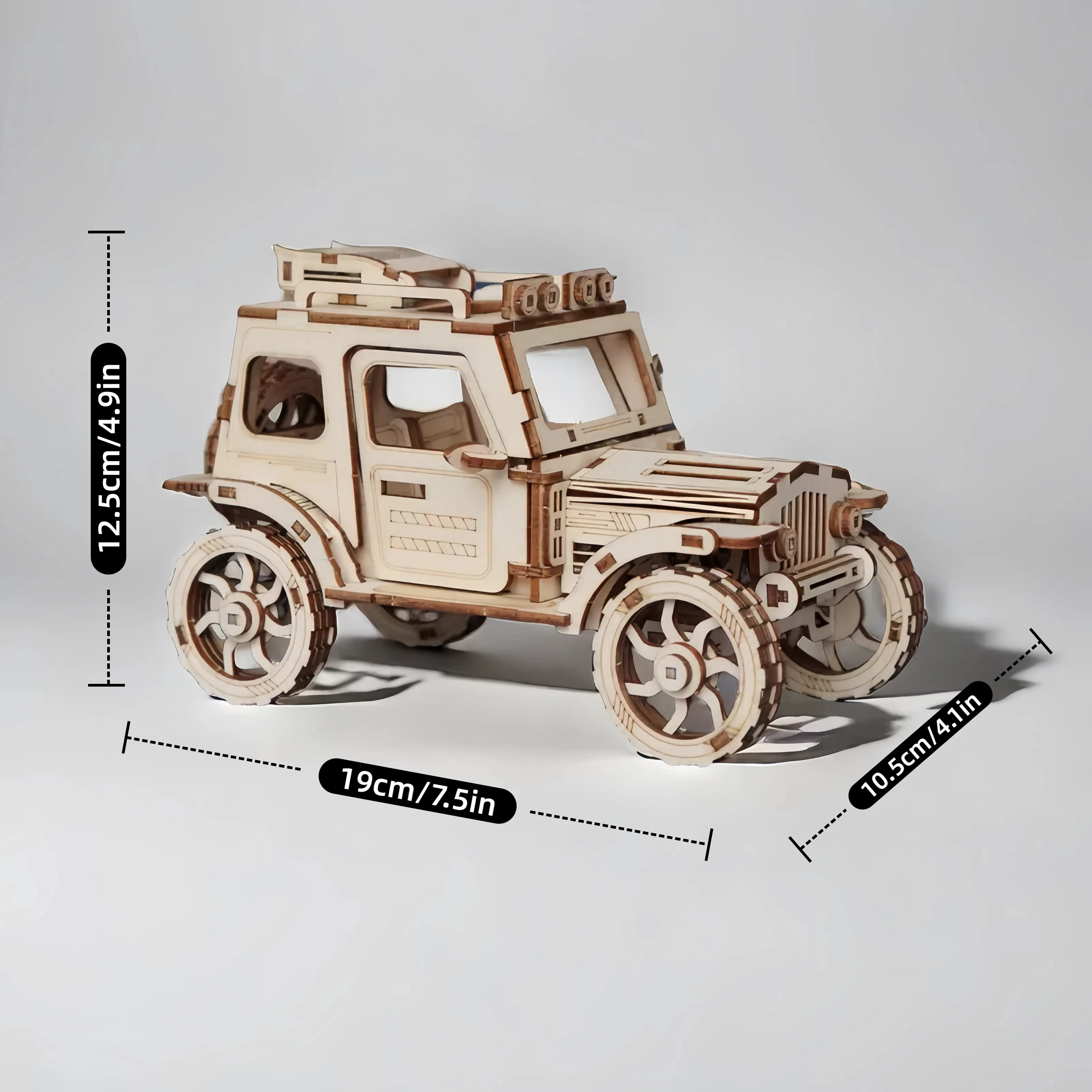 3D Wooden Puzzle Car Model Handmade DIY Assembly Off-Road Vehicle Model Kit Creative Home Decoration Ornaments