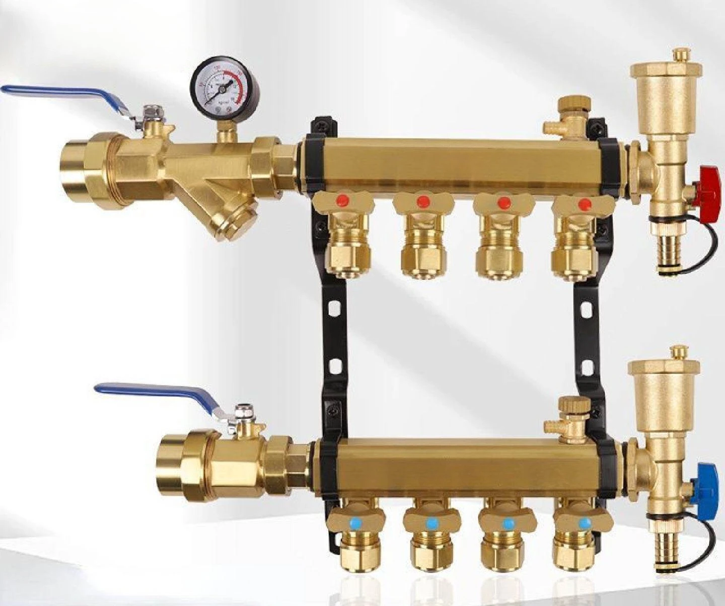 All - Copper Thickened High - Flow Floor Heating Manifold Brass Explosion - Proof