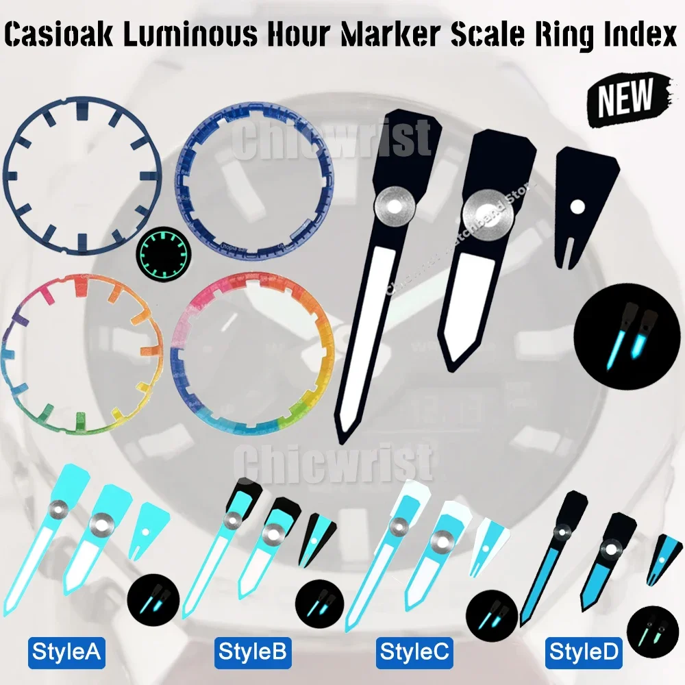 Für Casioak Leucht Stunde Marker GA2100 Zifferblatt Ring DIY Uhr Skala Ring Index Änderung Zifferblatt Shoc k GA2100 Uhr Zubehör