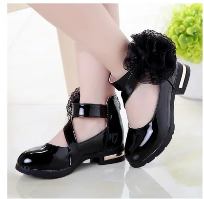 Girls leather princess shoes 2021 spring autumn children\'s shoes school girl casual footwear teenage wedding party dance shoes