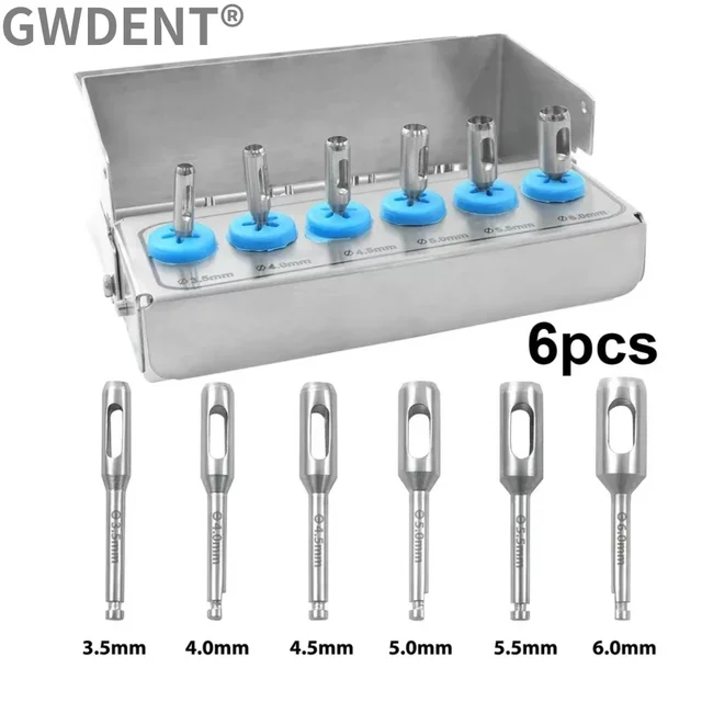 1 zestaw implant dentystyczny Trephine Bur wiertło dziurkacz do tkanek narzędzia do sadzenia ze stali nierdzewnej Instrument odpowiedni do maszyny o niskiej prędkości