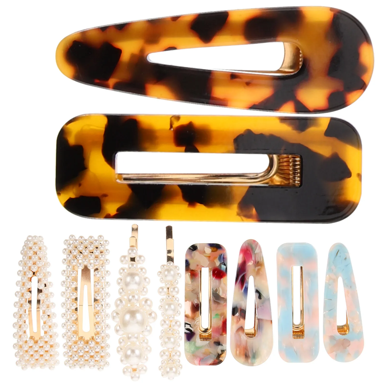 

10Pcs Marble Hair Clips Barrettes Acrylic Good Grip Easy to Clip Suitable Any Hairstyle Women Gift Marble Hairpin