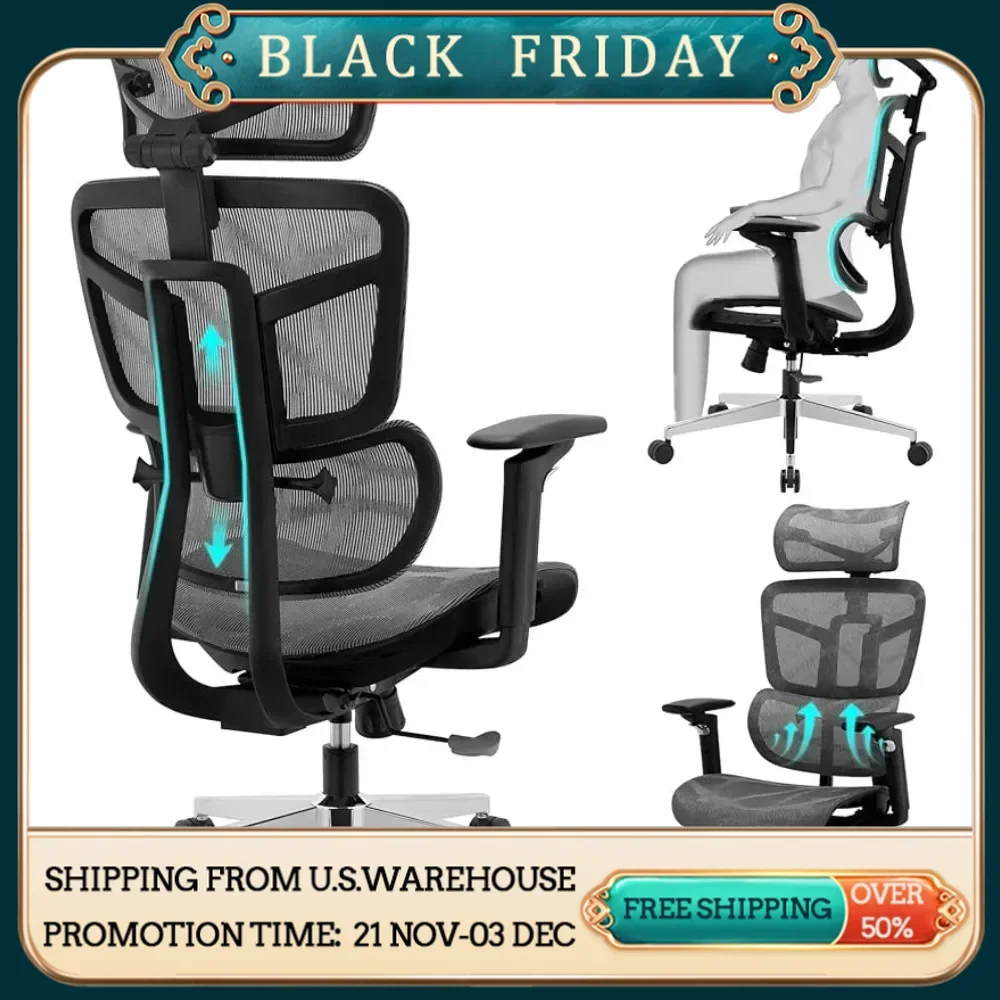 

Adjust Back Task Mesh Chair High Back Home Office Desk Chairs Computer Office Chair With 5DArmrests/Lumbar Support/Adjustable