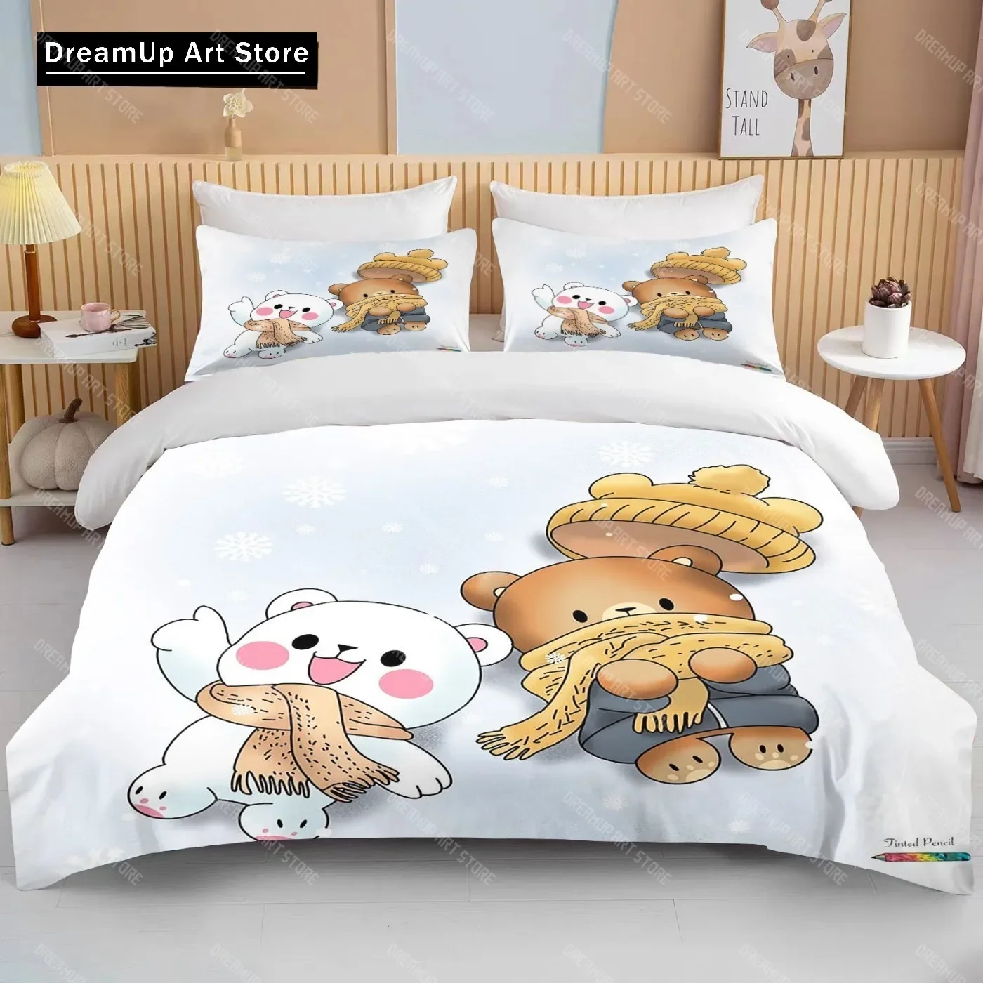 

Аниме Bubu Dudu Kawaii милый мультяшный медведь комплект постельного белья пододеяльник пододеяльник Twin/Single/Queen