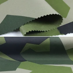 Swedish M90 Camouflage Fabric 500D Nylon Sweden Green Desert Geometric Camo Cloth Waterproof Military Garment DIY