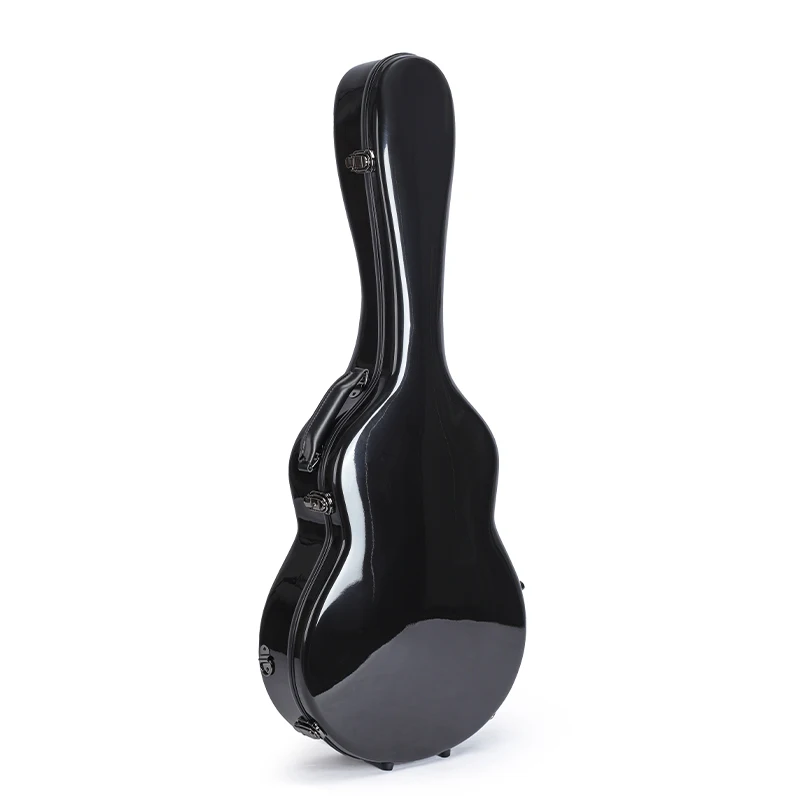

Hooqu Shiny Black Fiberglass Guitar Case Bag Strong Protection Custom Guitar Case 39 Inch Classic Hard Case Guitar