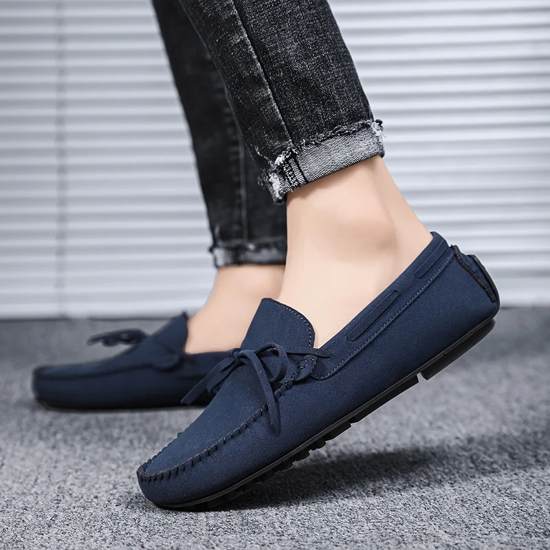 YRZL أحذية جلدية بدون كعب للرجال سهلة الارتداء مريحة وغير قابلة للانزلاق أحذية كاجوال خفيفة الوزن أحذية بدون كعب للأعمال مقاس كبير نعل ناعم للمشي #3