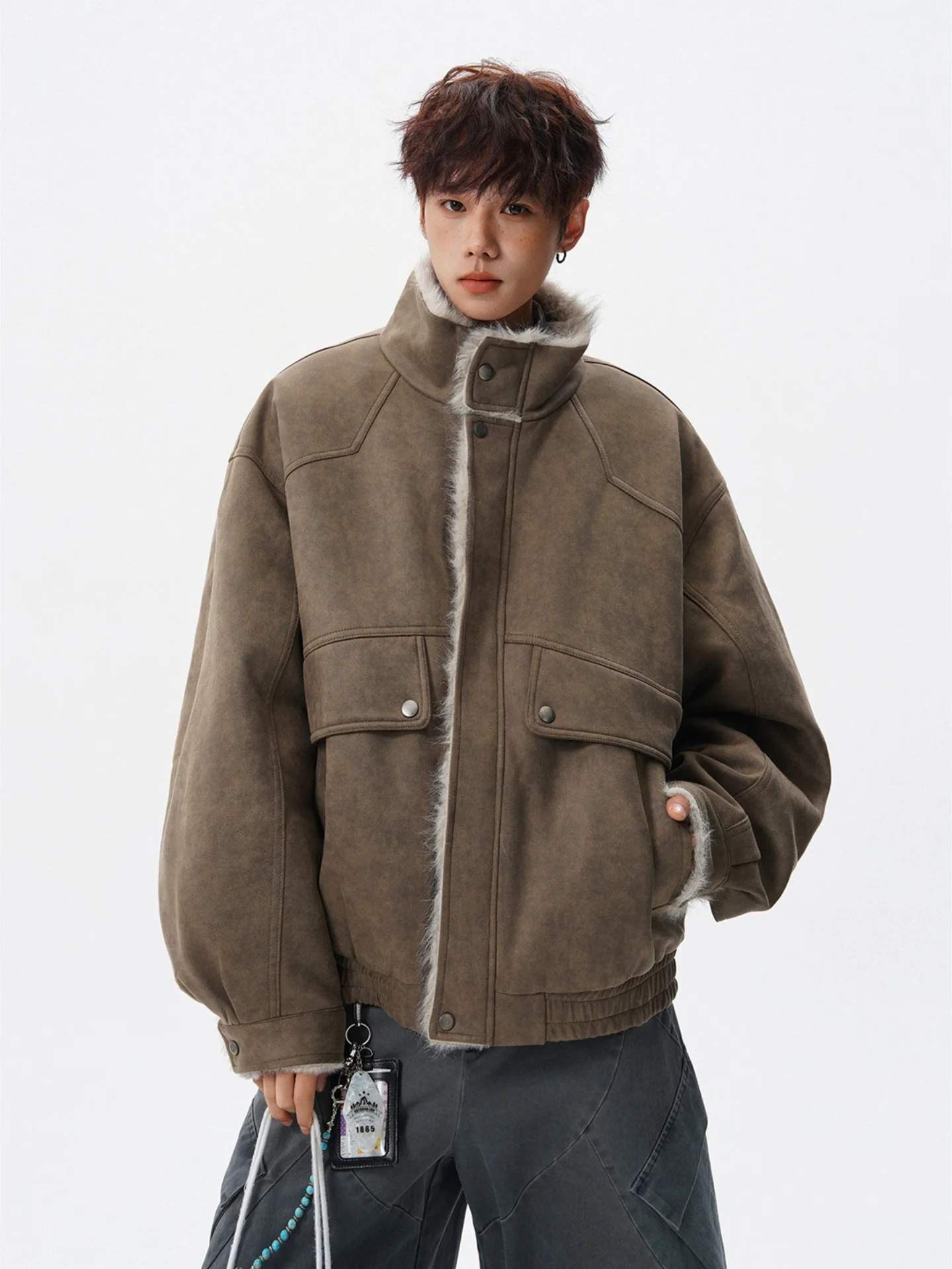 

Мужская утепленная куртка-парка из американского хлопка и замши, зимняя верхняя одежда, теплая, повседневная, свободного кроя, с длинными рукавами