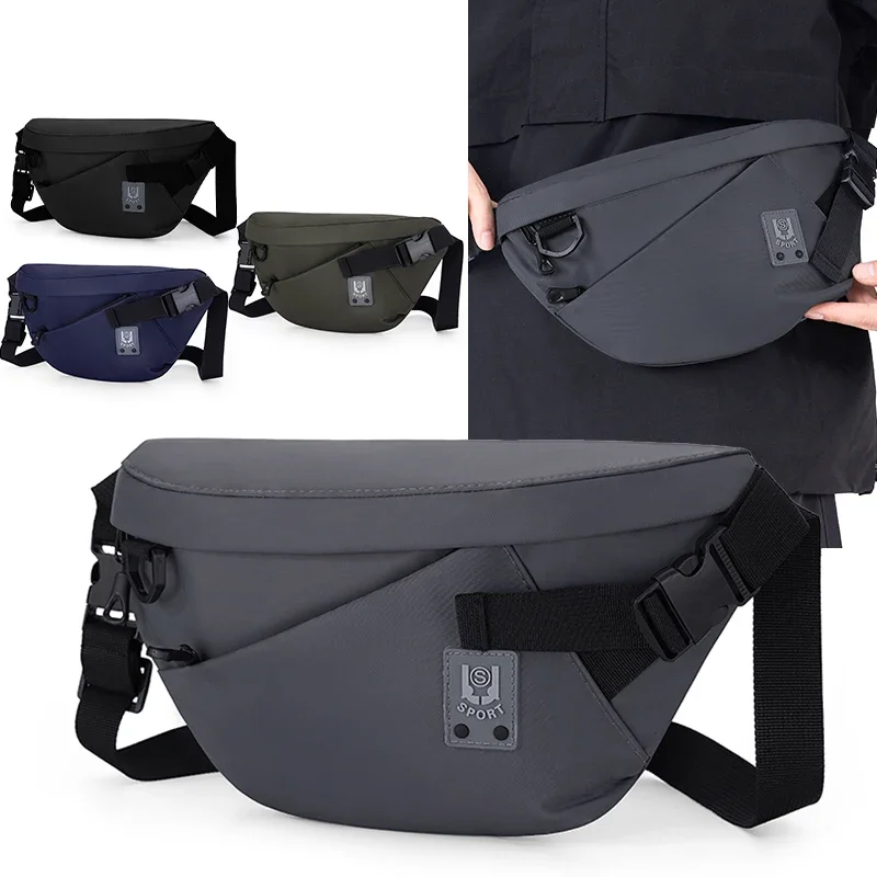 Men's large capacity waist bag - foldable, lightweight, perfect for outdoor, hiking commuting and sports waist bags Bolsa hombre