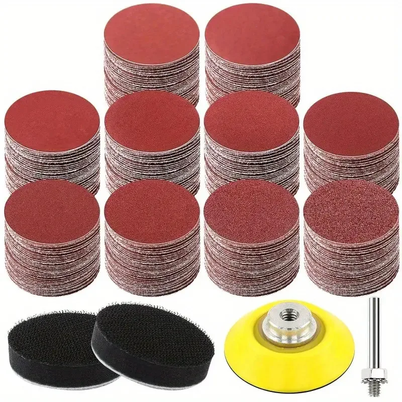 

300 шт. 2-дюймовый набор шлифовальных дисков, матовая дрель, матовые аксессуары для шлифовального ножа, шлифовальный вращающийся инструмент, задняя опорная пластина и подушечка