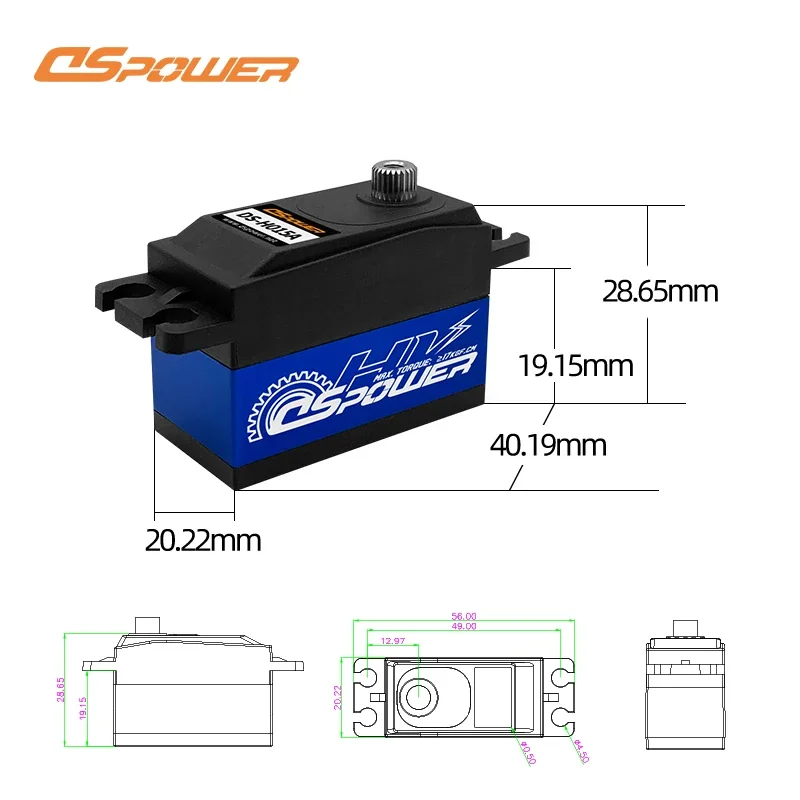 DSpower Drone mobil RC, mainan lengan Robot mobil Drone Drift Crawler RC 1:10 Gear Servo logam bodi pendek tahan air 15KG