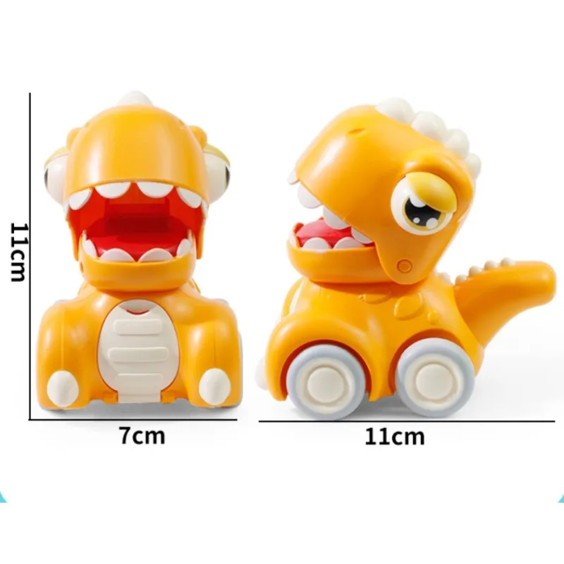 Cartoon Dinosauro Inerzia Pullback Auto Animale Fischio Giocattolo Auto Limitatore di Pressione Veicolo Scivolo Gioco Interattivo Giocattolo di Azione per I Bambini