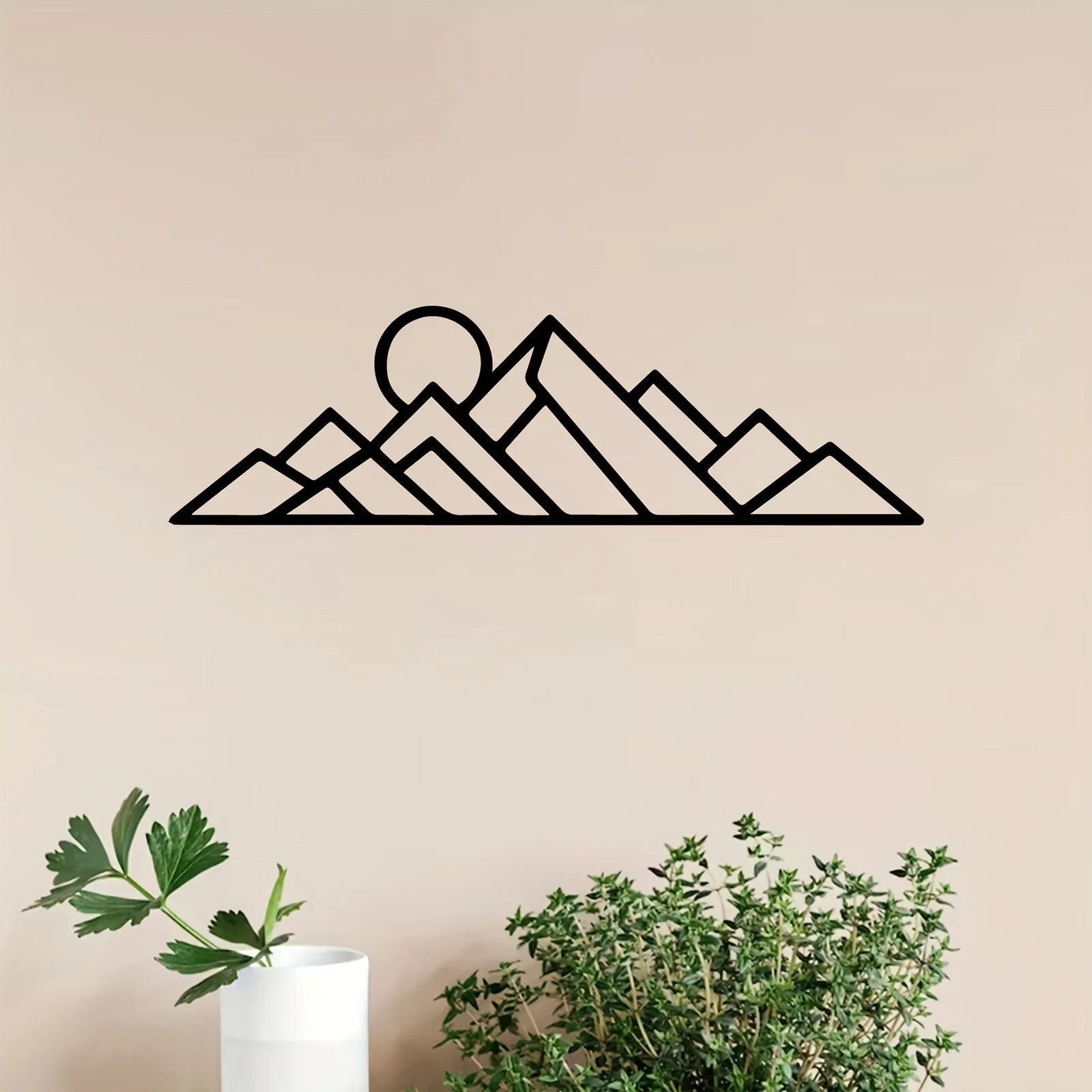 Mountain And Sun Metal Wall Art, Rustproof Iron Mural, Patio Garden Decor, Christmas Thanksgiving Gift for Nature Lovers