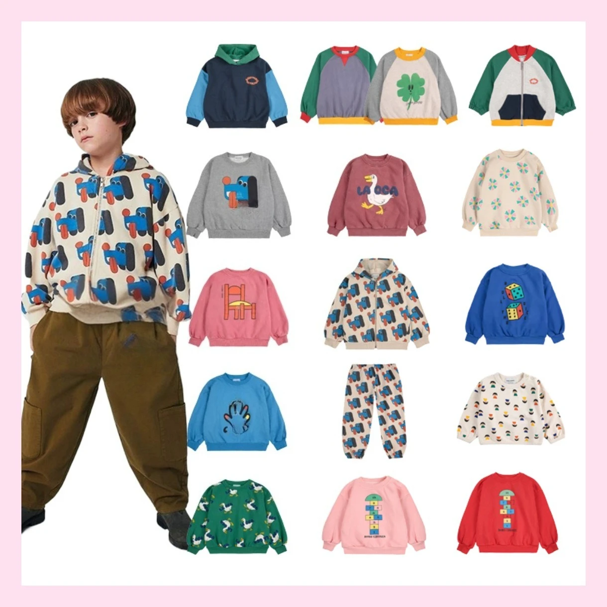 

25AW New Toddler Kids Boys Girls Clothes Cartoon Full Print Cute Pullovers Sweatshirts Children Clothing Tops Jacket Coat