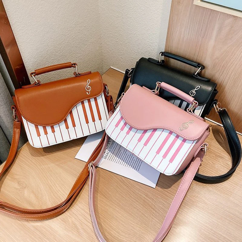 2023 Korean Piano Design Women Shoulder Bags PU Leather Messenger Bag Handbag Fashion Corssbody Bag Pocket Coin Purse Package