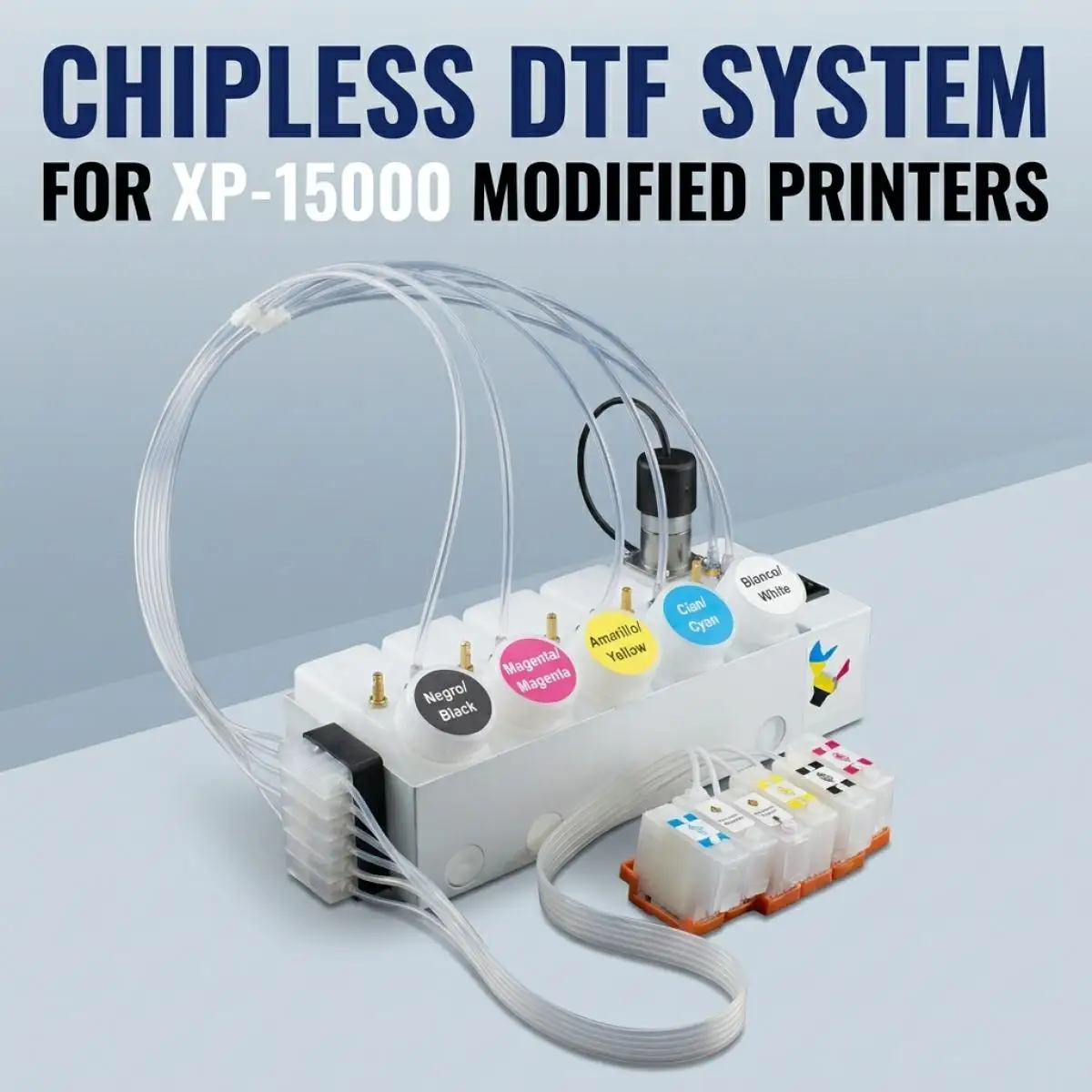 XP-15000 DTF Ink System CISS with damper and Cartridge For XP15000 XP-15000 Ink Tank Stirrer Timer Container Ink Supply System