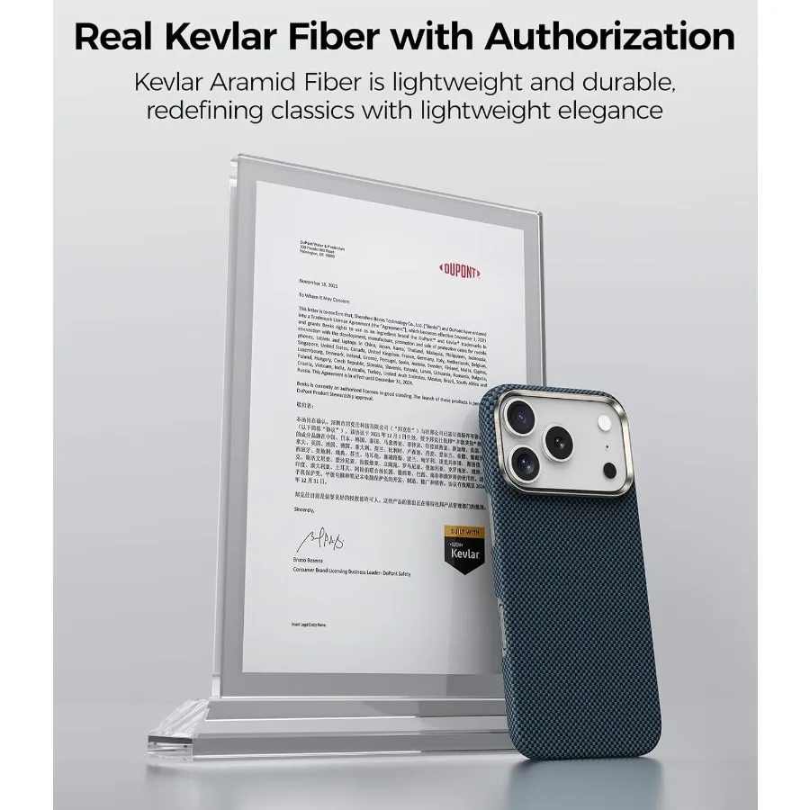 Custodia minimalista ultra sottile e leggera per iPhone 17 Pro Max con compatibilità Magsafe con Dupont Kevlar 1000D Arami
