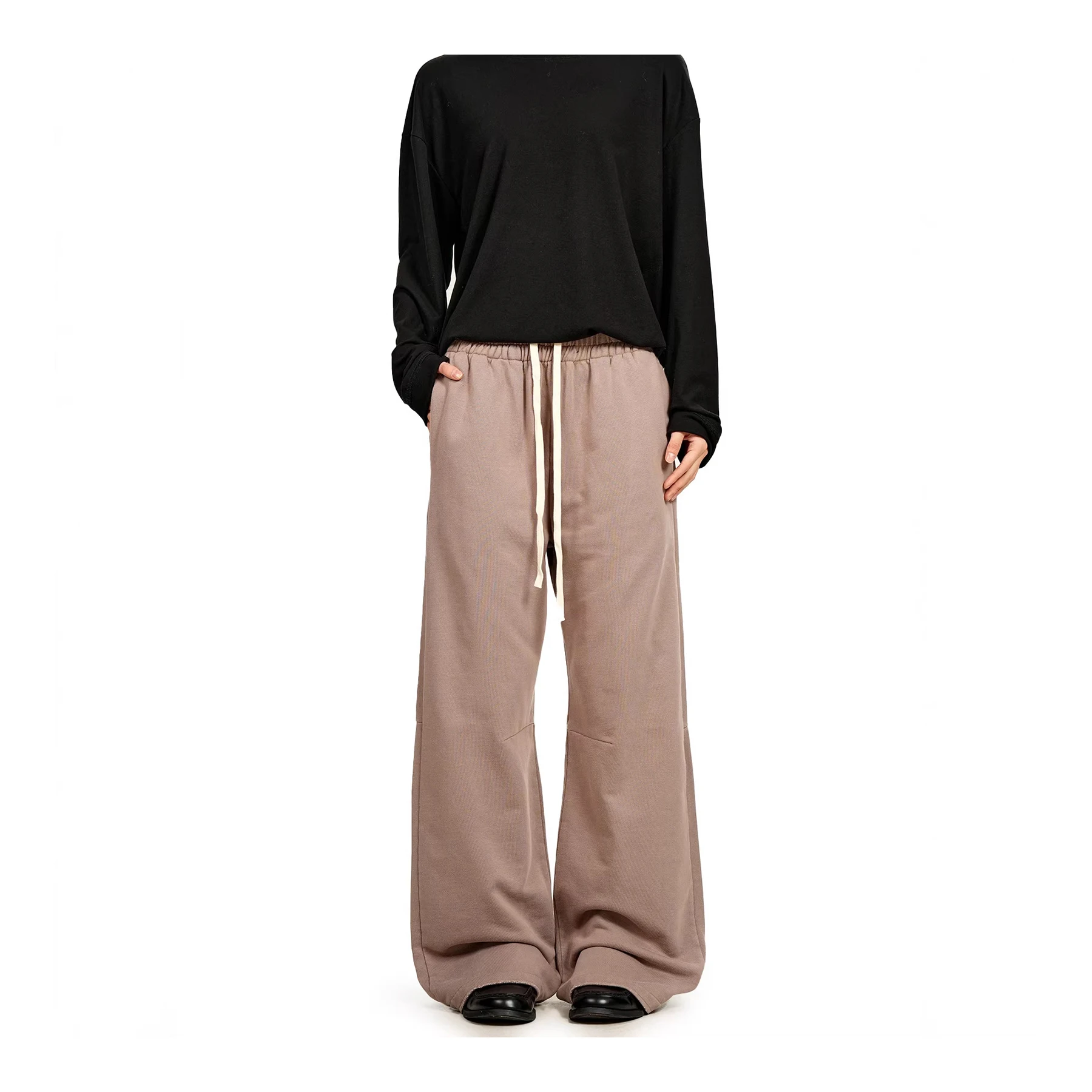 

Ретро-брюки для путешествий унисекс с большими карманами, эластичным поясом, свободного кроя, прямые, широкие, в пол, спортивные штаны