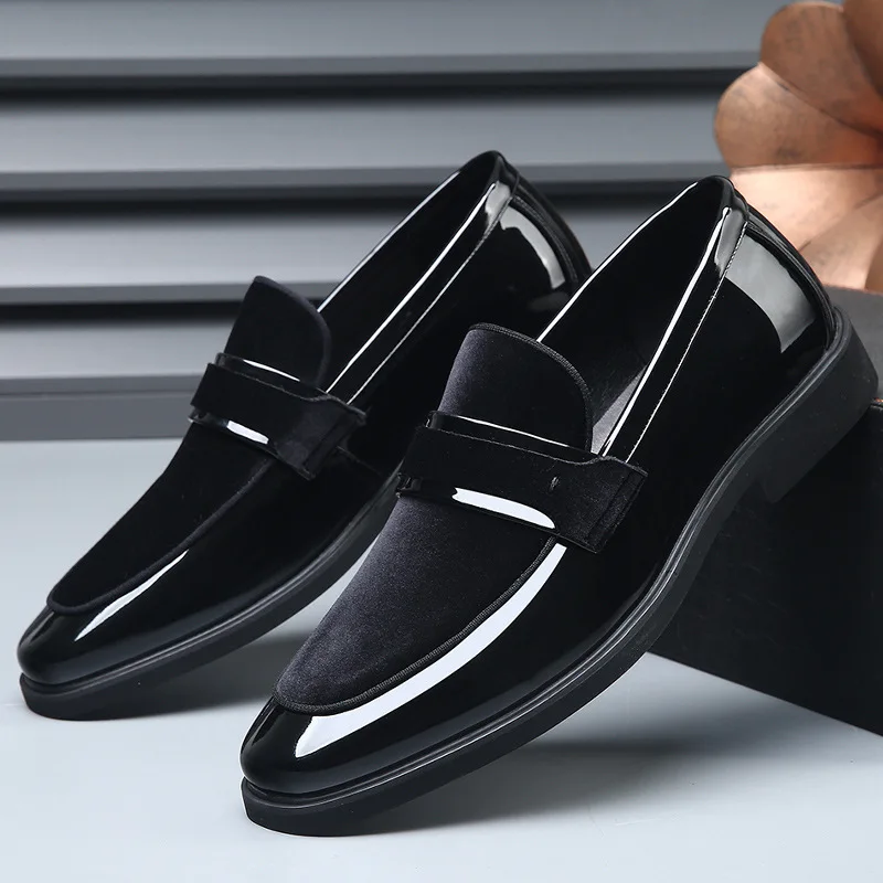 Men's Formal Leather Shoes Colorful Celebration Wedding Party British Style Groomsmen Dress Shoes Lightweight Low Top Rubber ...