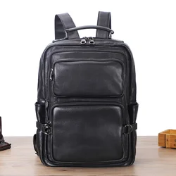 New Casual Daypacks Cowhide Laptop Backpacks Large Capacity Backpack Outdoor Travel Men's Bag Genuine Leather Bags For Man