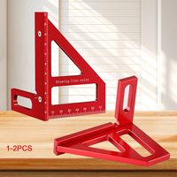45/90 Degree Aluminum Alloy Woodworking Square Protractor Drawing Line Ruler Miter Triangle High Precision 3D Measuring Ruler