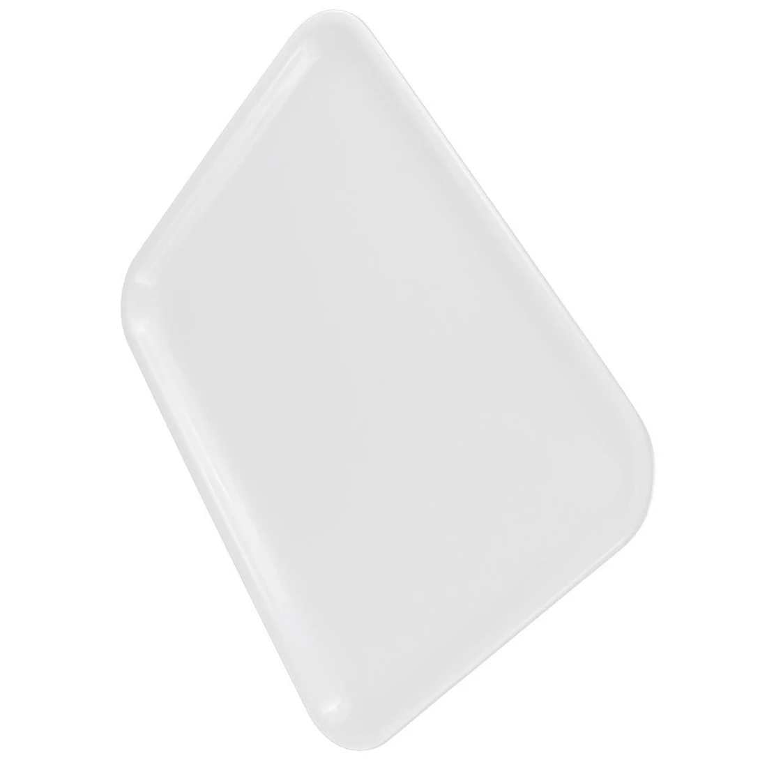 10 inch long rectangle shape serving tray made of plastic white