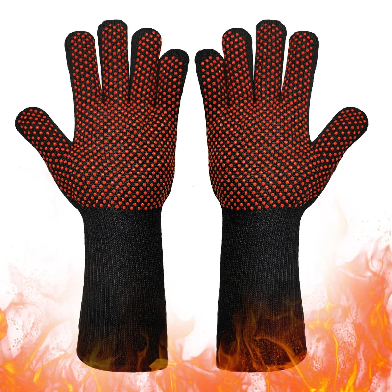 High Temperature Resistant 800 Degree Silicone Barbecue Oven, Anti Scalding and High Temperature Resistance Protective Gloves