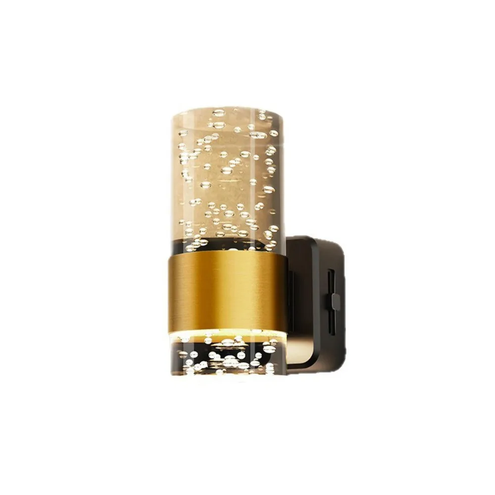 

3000K Decorative Wall Lamp Adjustable Warm Light Luxury Crystal Wall Lamp Energy-Saving Auto Sensing Bedroom Bedside Lamp