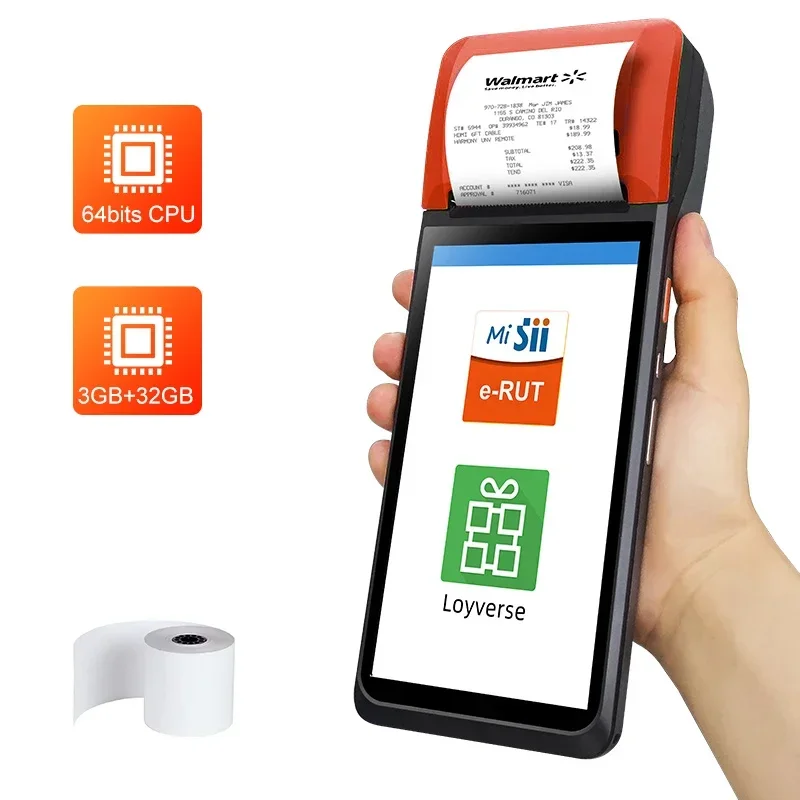 2025 gran oferta 6,5 pulgadas todo en uno Android 14 GMS lector NFC impresora térmica Noryox NB55 NB65 Terminal Pos móvil con impresión de 80mm