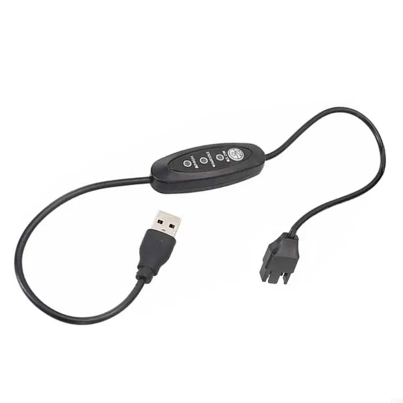 LX0B USB 5V to 12V Fan Cord Computer Fan Adapter Cable for Diverses Use Case PVC Coating Connection Cable 2464- 22AWG Wire