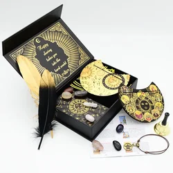 12 X7cm Feather Black Gold Sun Tarot Card Gift Box Set Gold Foil Tarot Deck Stamping PVC Waterproof Wear Resistant Game Card