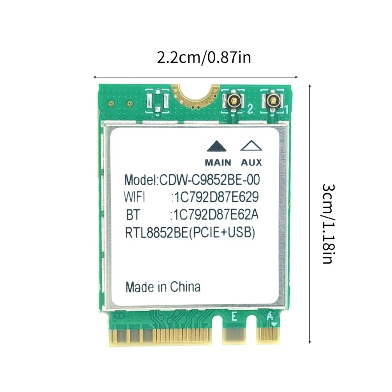 97QB FAST RTL8852BE CARTA NETWORKING sem fio WiFi6 5GHz Compatível com 5.2 para Win10 Win11 Systems Eficiente