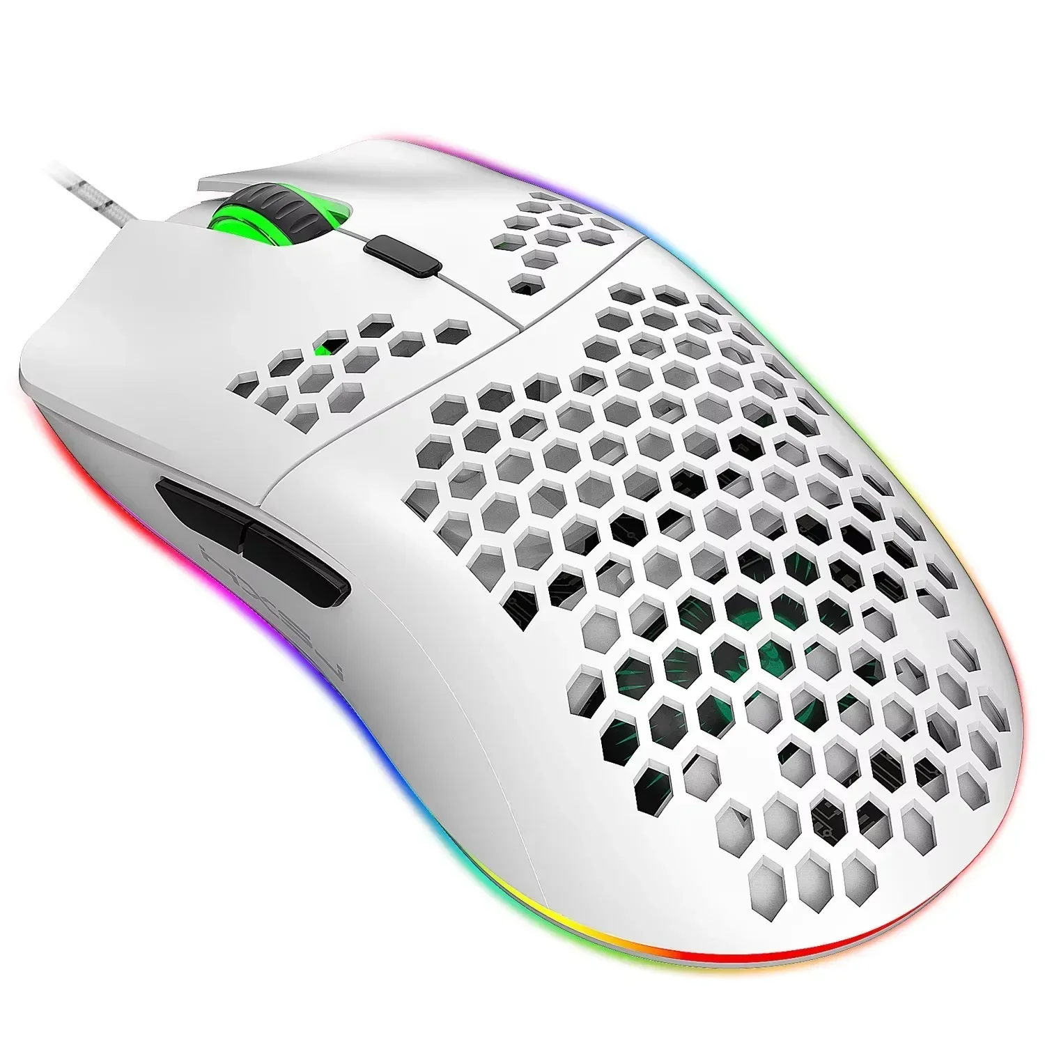 YP 6400 DPI J900 Ratones para juegos RGB Oficina Luminoso Ligero Programación Macro Ergonomía hueca Ratón con cable para juegos de computadora portátil