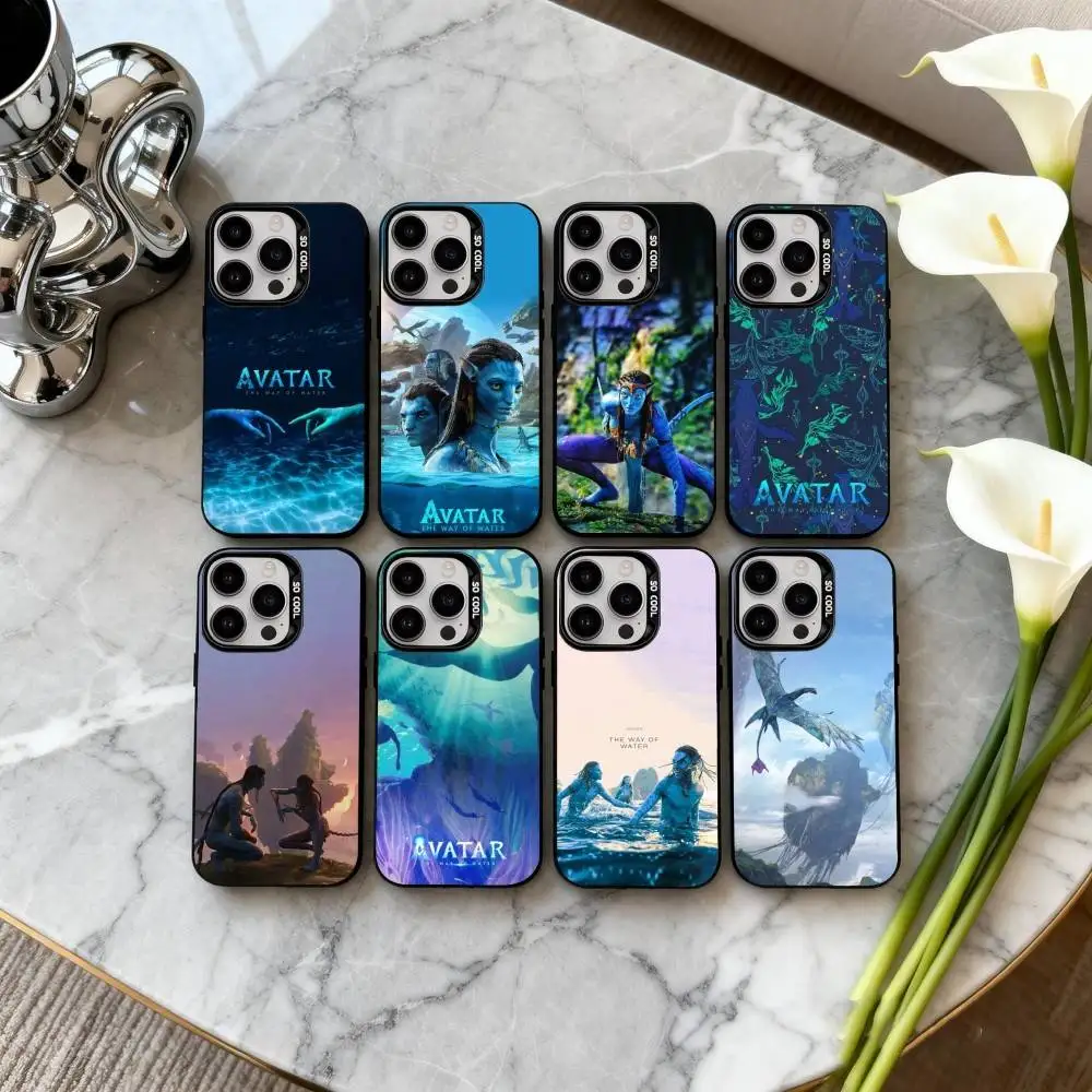 

Movie A-Avatar-r C-Cartoon-N Phone Case For iPhone17,16,15,14,13,12,11 Plus,Pro Max Black Candy Silver Plated Cover