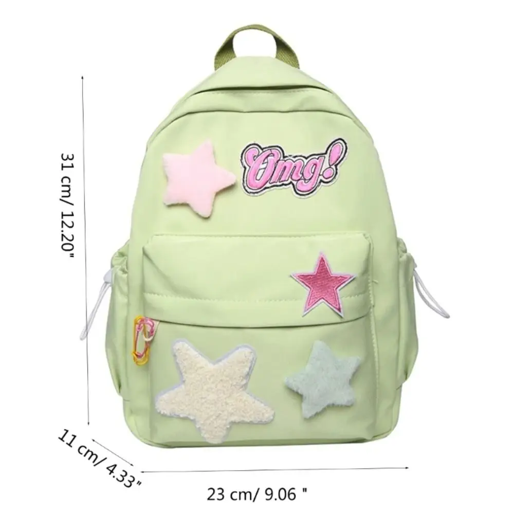 Y2k Women Shoulder Bag Student New Fashon Cute Star Pattern Letters Backpack Sweet Exquisite Casual Large Capacity Handbag