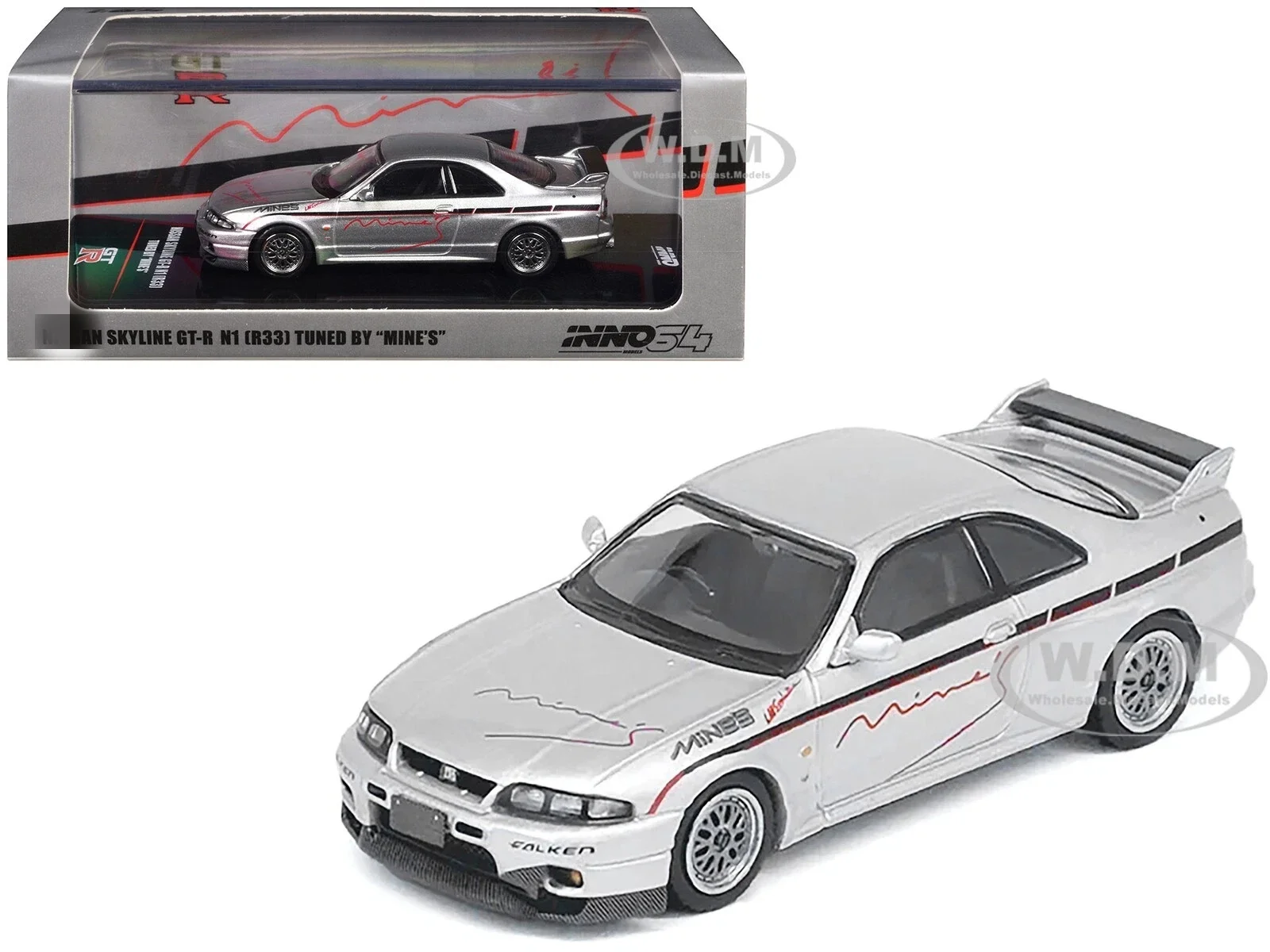 

SKYLINE GT-R N1 R33 RHD "MINE'S" SILVER 1/64 INNO MODELS IN64-R33 Diecast Model Car Collection Limited Edition Hobby Toys