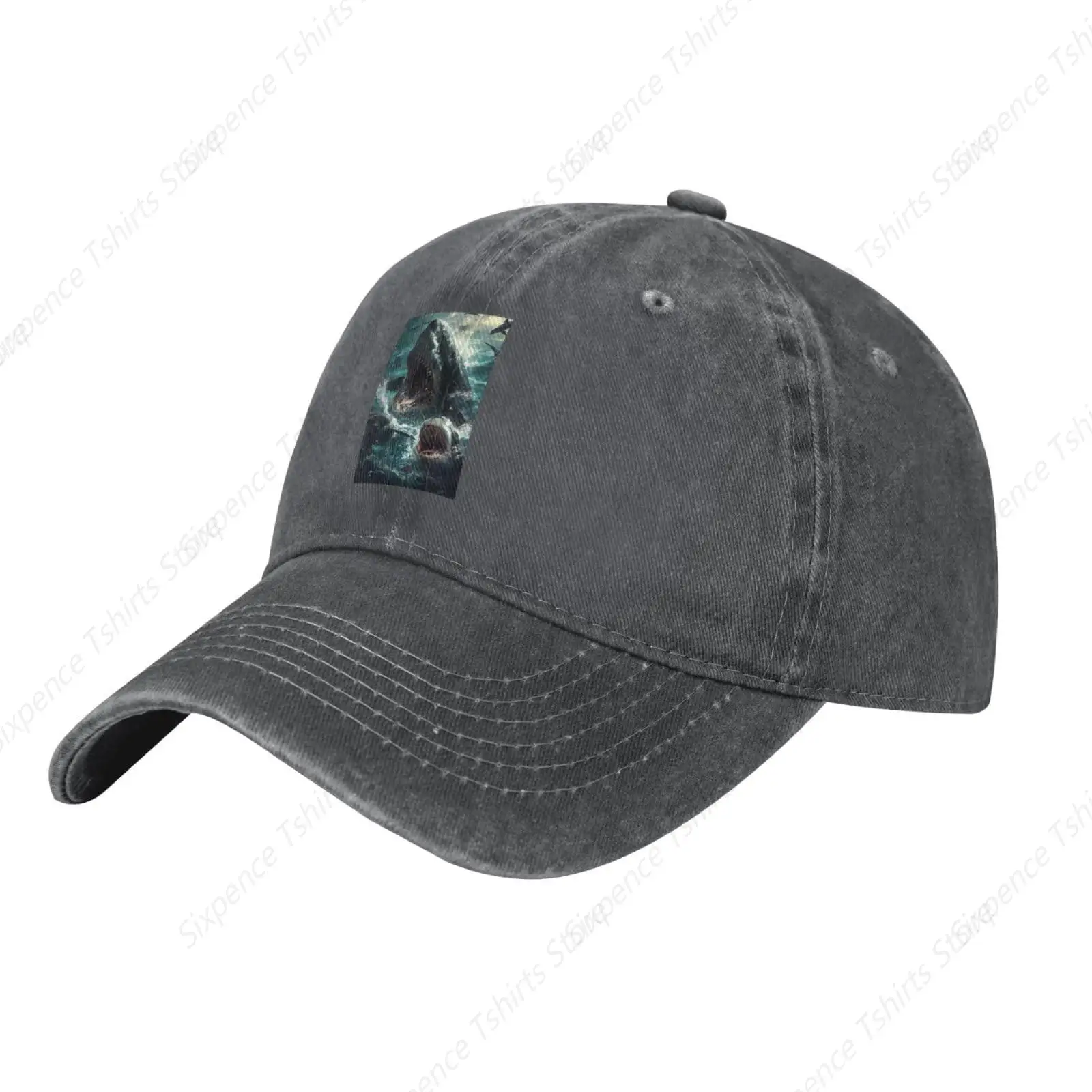 Deep Heather Wave Ocean Animal Shark Vintage Denim Cowboy Baseball Cap Dad Hat Men Women Adjustable