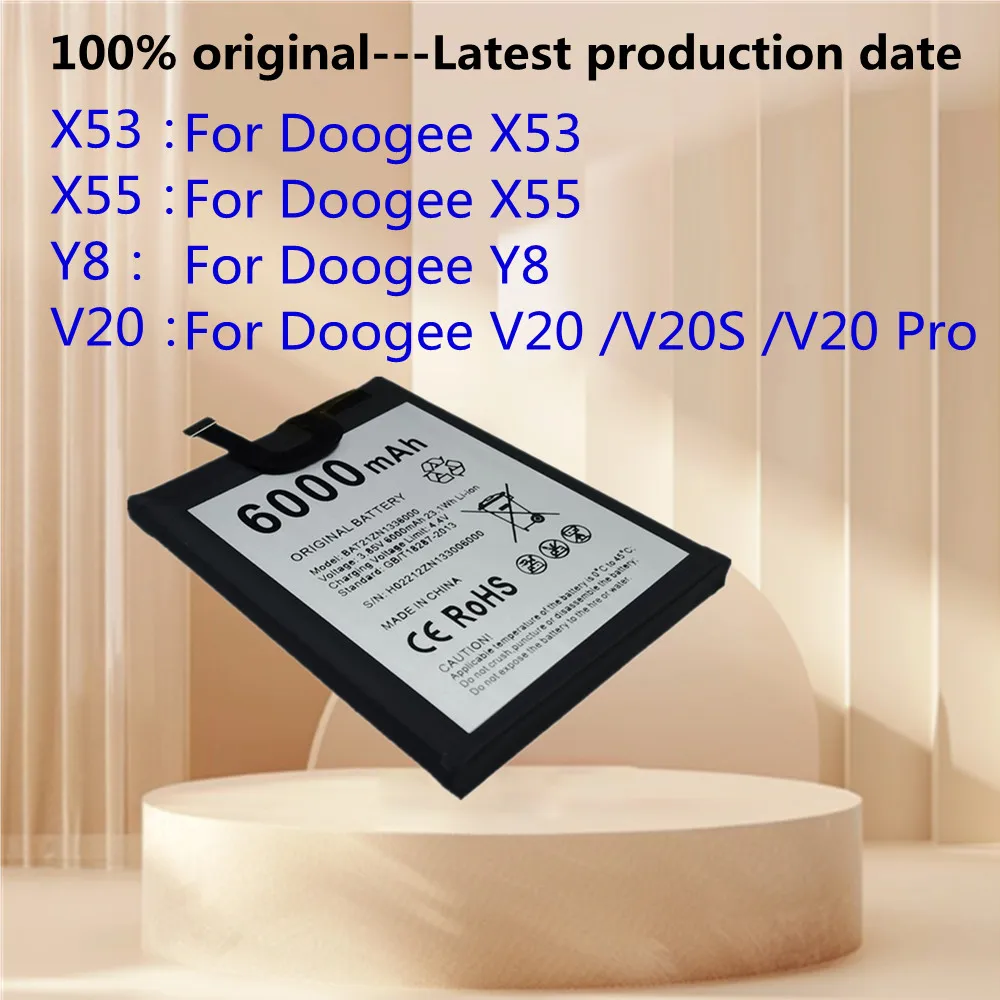 High Capacity Original Battery For Doogee V20 V20S V20 Pro BAT21ZN1336000 X55 X53 BAT18532200 Y8 BAT18783400 Phone Battery