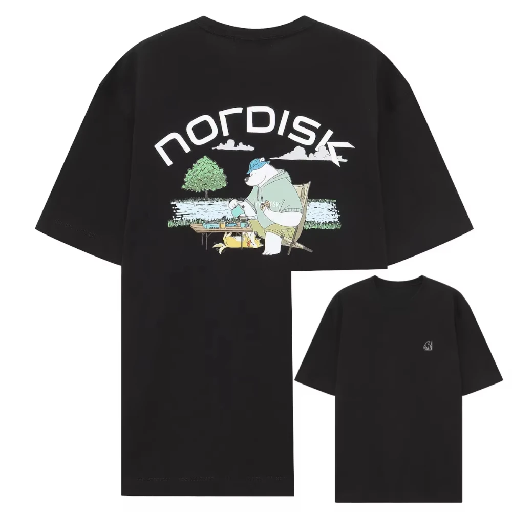 2026 Vintage Polar Bear Camping T Shirt Cartoon Bear Outdoor Graphic Tee Unisex Oversized Cotton Streetwear Camping Fan Top